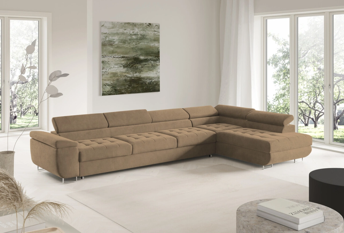 Corner sofa bed with headrests 155 XL Benjamin Gr1 - Image 5