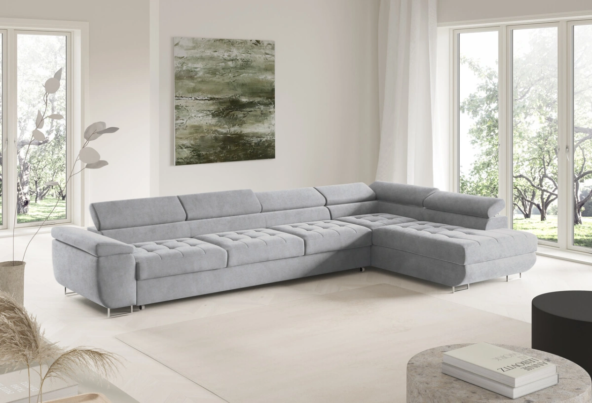 Corner sofa bed with headrests 155 XL Benjamin Gr1 - Image 6