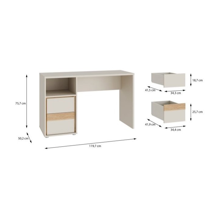 Wexlin Beige/Oak Mauvella Forte Desk - Image 5
