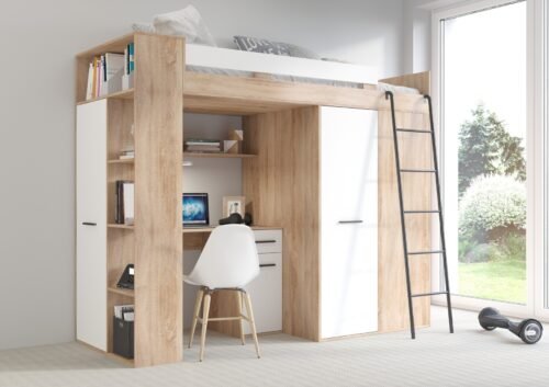 RAVENA P mezzanine without matt finish, sonoma / white