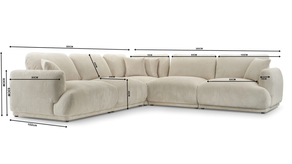 Chacco fixed corner sofa B+1+R+1+B - Image 4