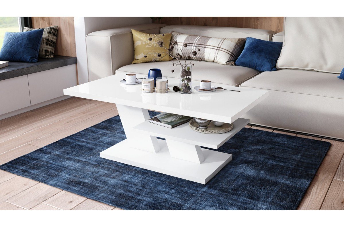 CLIFF white glossy/matte - MODERN COFFEE TABLE - Image 2
