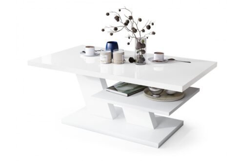 CLIFF white glossy/matte – MODERN COFFEE TABLE