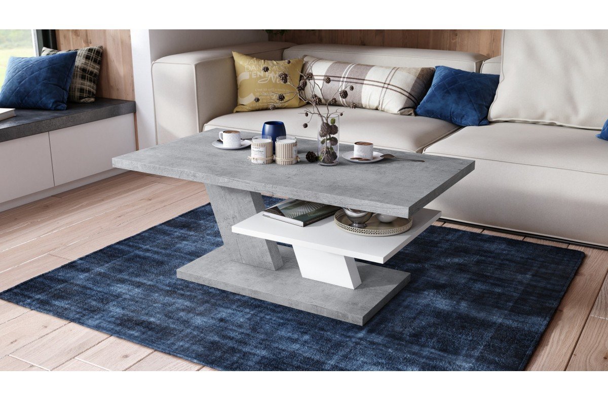 CLIFF MAT Millenium Concrete/White - MODERN COFFEE TABLE - Image 2