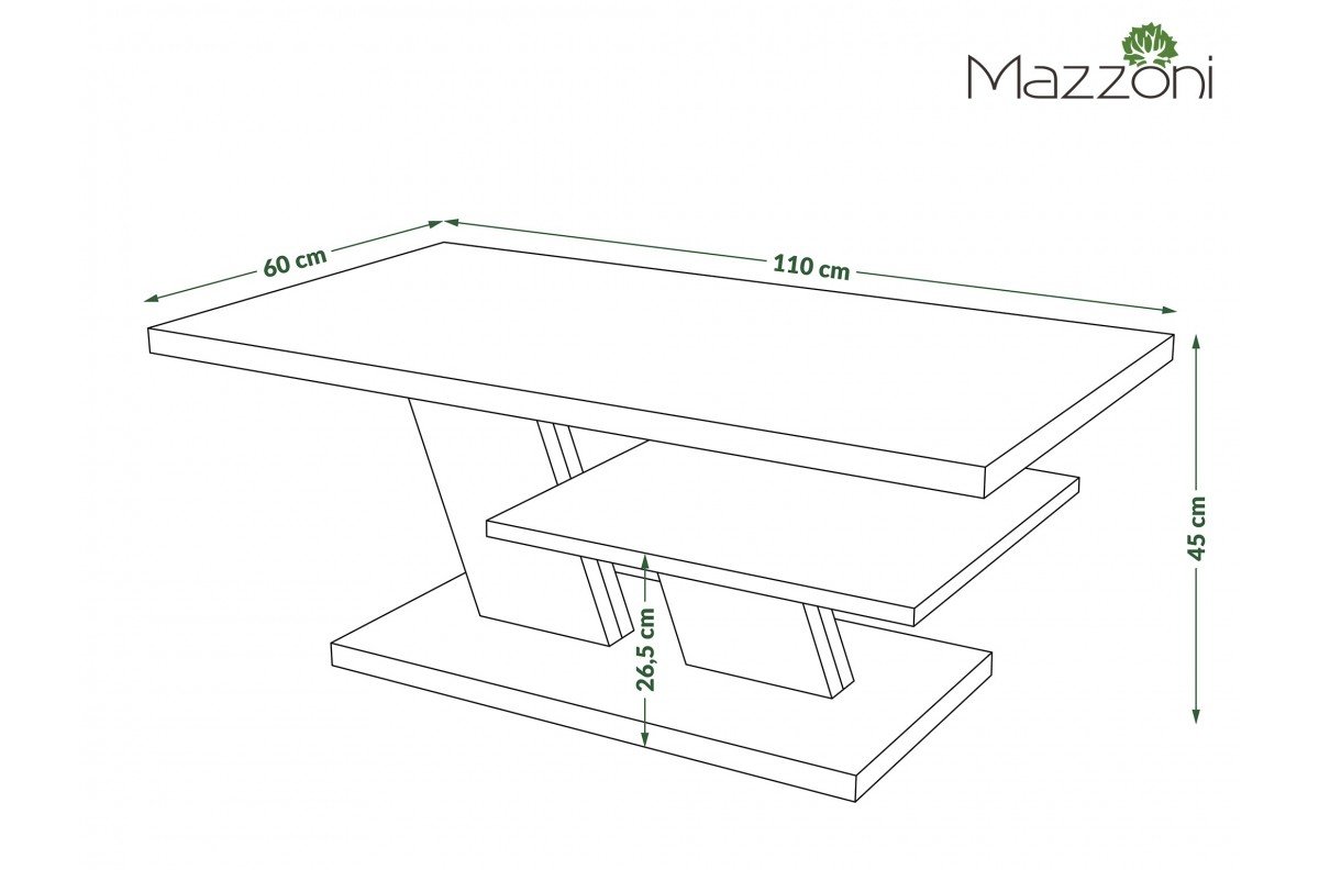 CLIFF MAT Millenium Concrete/White - MODERN COFFEE TABLE - Image 3