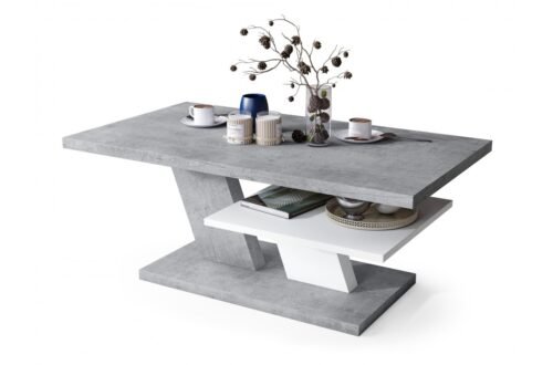 CLIFF MAT Millenium Concrete/White – MODERN COFFEE TABLE
