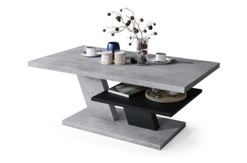 CLIFF MAT Millenium Concrete/Black – MODERN COFFEE TABLE