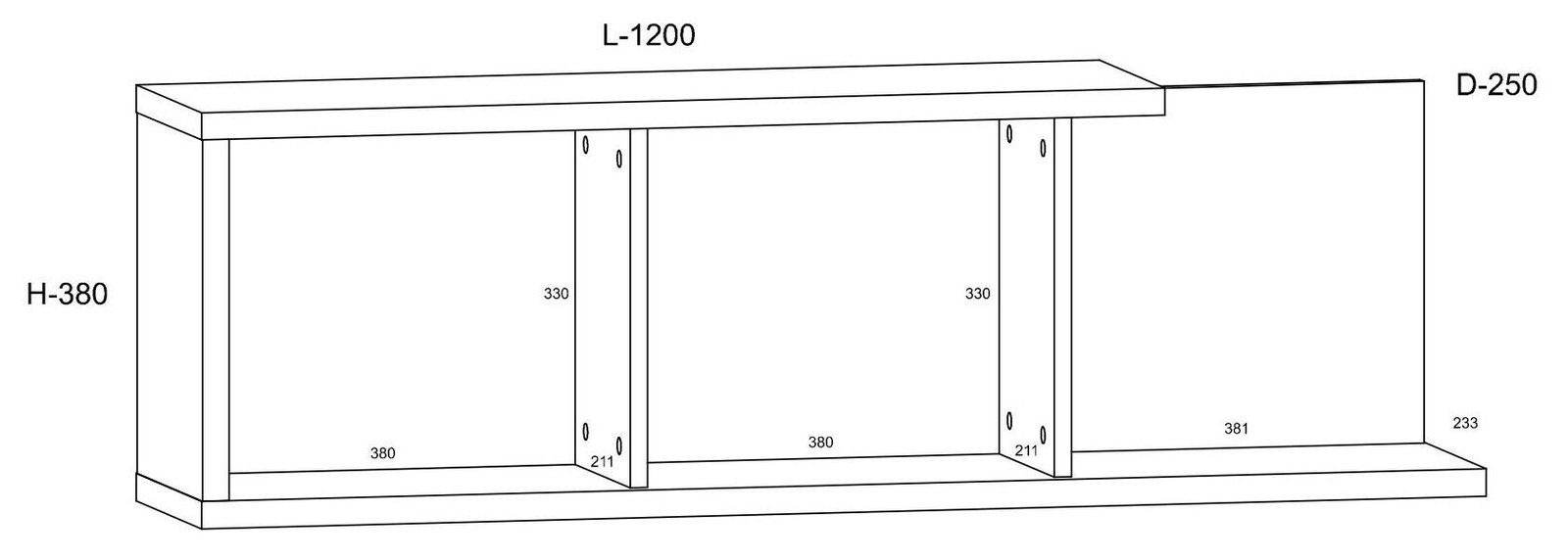HYBRID 15 piece wall shelf for living room, Grange oak, whiteHYBRID - Image 2