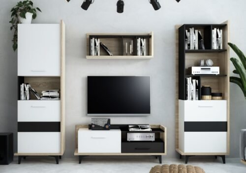 BOX furniture #2 living room wall cabinet bookshelf TV cabinet shelf Sonoma oak white