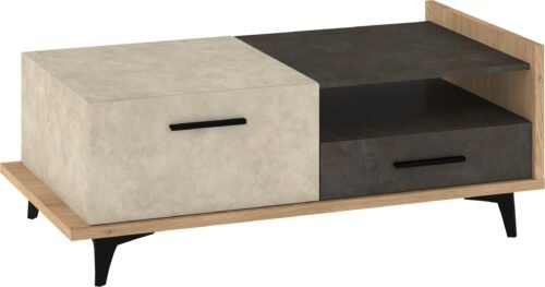 BOX 03 coffee table for living room, cremona oak, granada, almond brown color