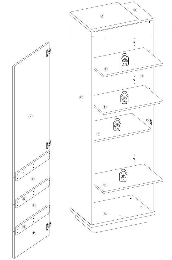 HYBRID 01 furniture, closed shelf, artisan oak / glossy whiteHYBRID - Image 3