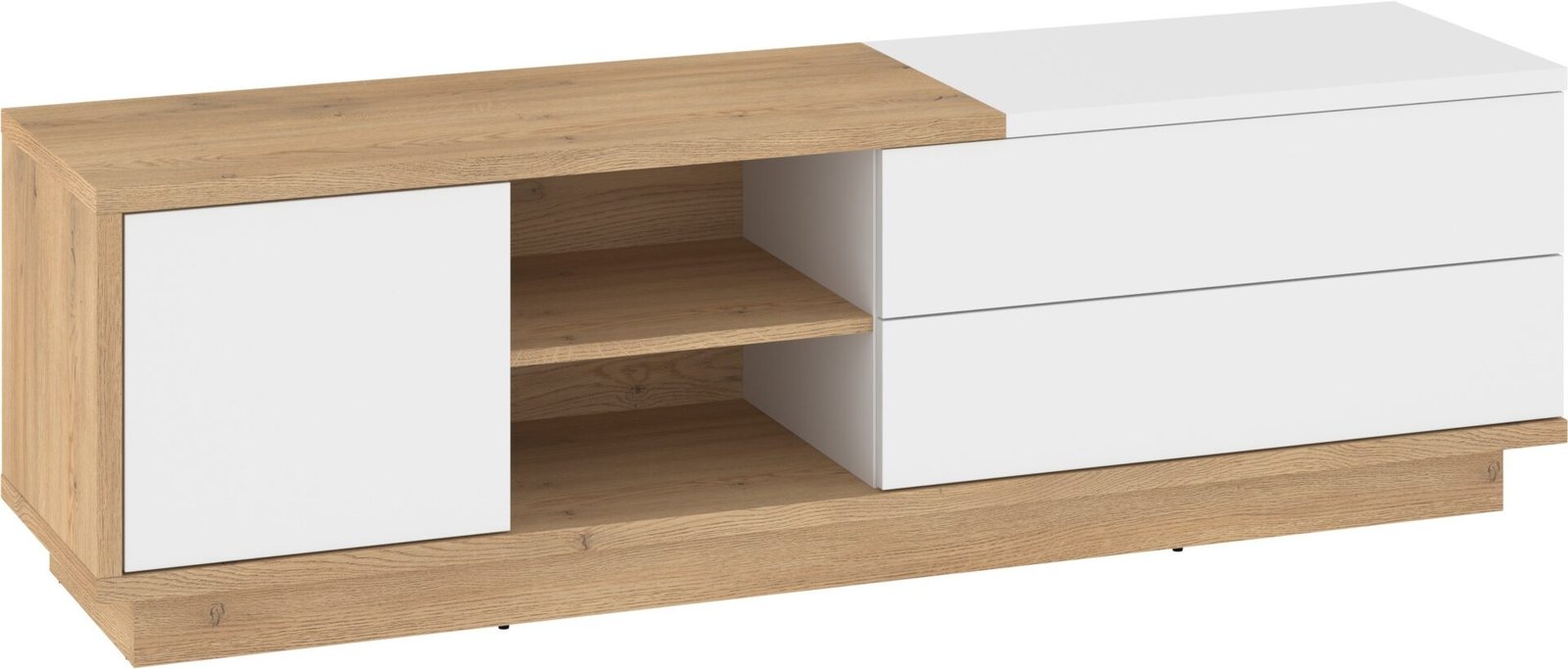 HYBRID 21 furniture chest of drawers, table, TV cabinet with drawers, cremona oak, whiteHYBRID - Image 2