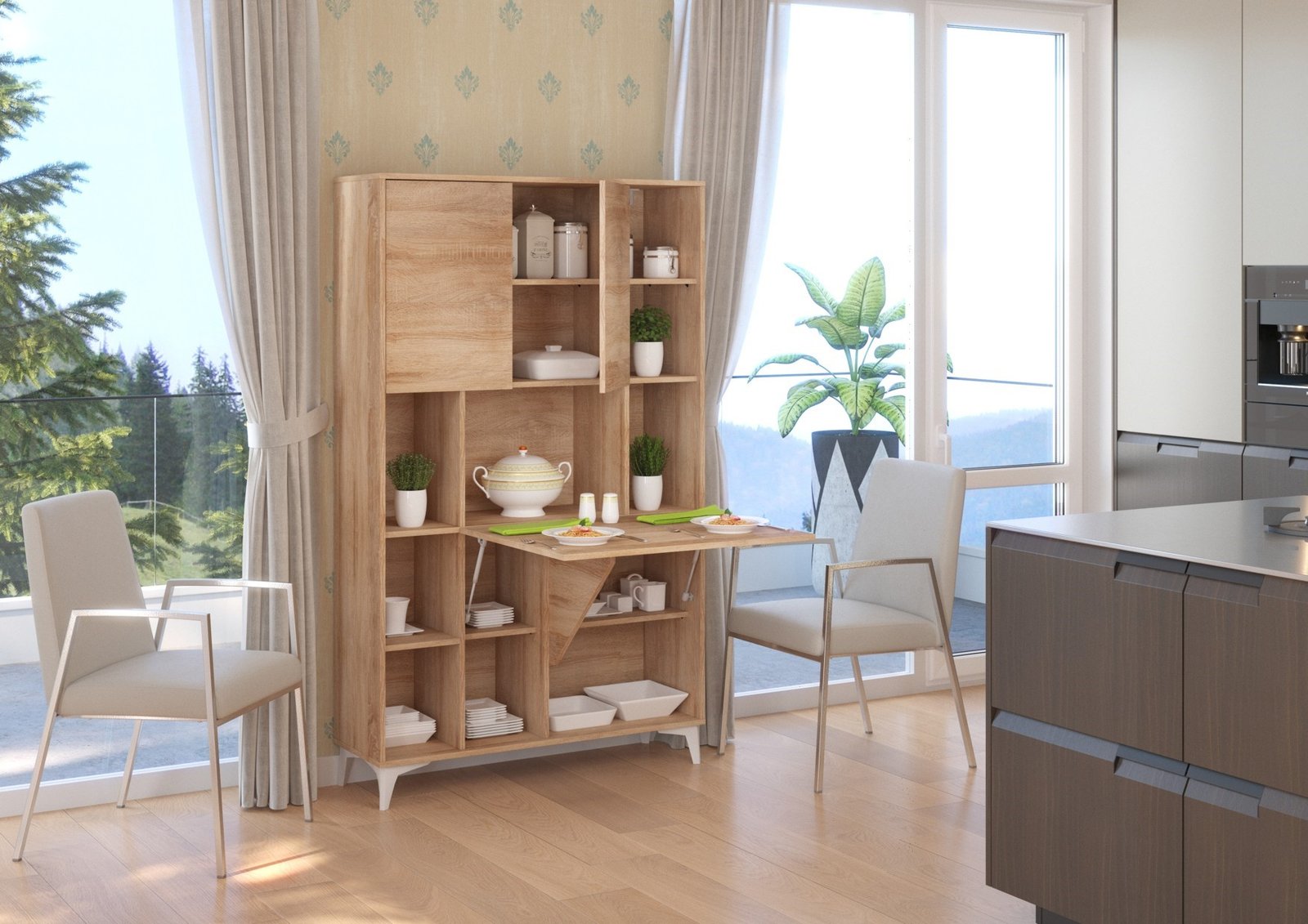 MEGAN 2 furniture, bookshelf + desk, Sonoma oak