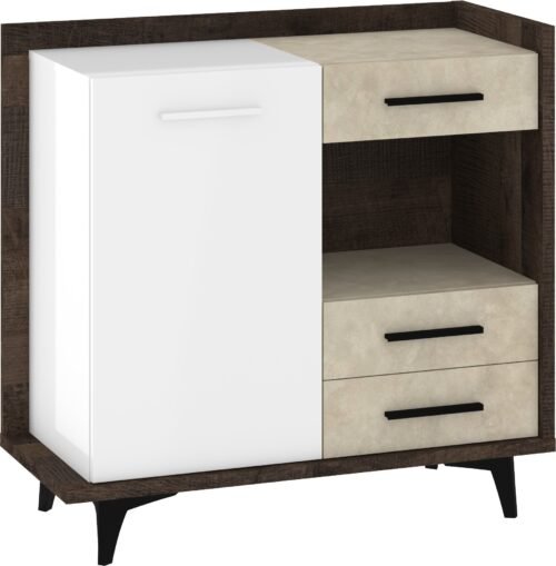 BOX 01 furniture, chest of drawers, living room cabinet, oak, granada, white, granada