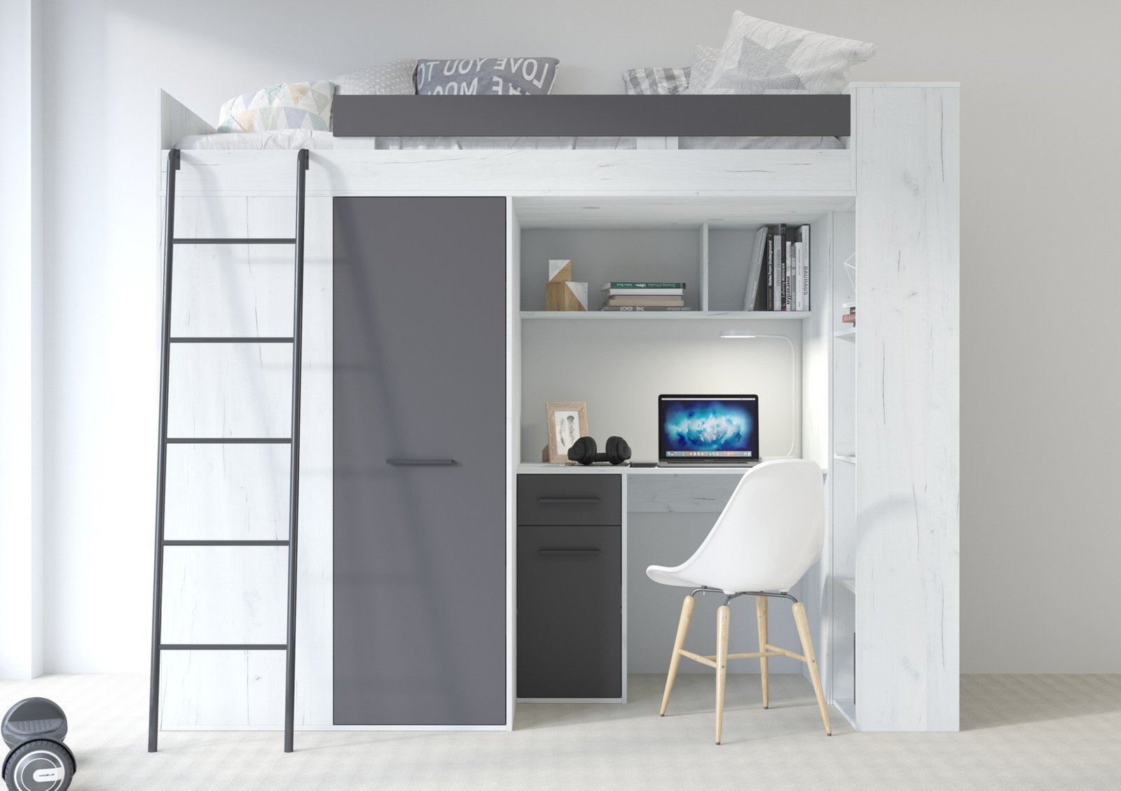 RAVENA L mezzanine without handmade mat, white / graphite - Image 2