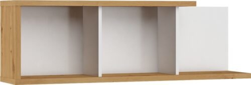 HYBRID 15 furniture wall shelf for living room, artistic oak color, whiteHYBRID
