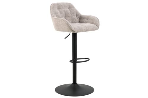 ELENA Beige Latte (Monza 60 fabric) / black leg – SWIVEL BAR CHAIR UPHOLSTERED FOR KITCHEN, LIVING ROOM, RESTAURANT