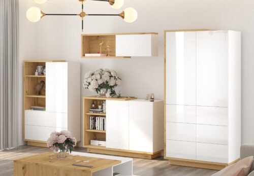 HYBRID furniture #4 room bookshelf chest of drawers wardrobe shelf artistic oak white glossyHYBRID