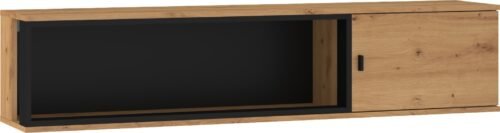 VEGAS 16 furniture, wall shelf, loft cabinet, oak, black