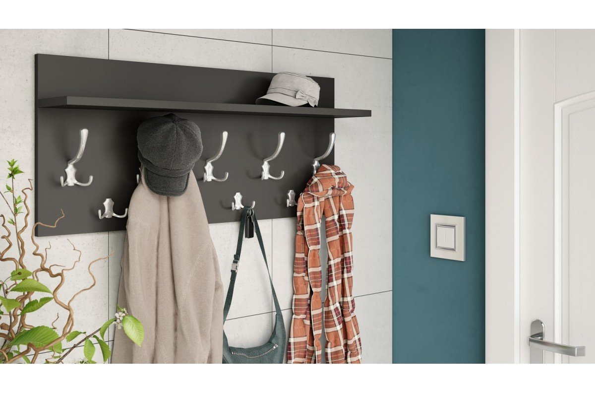 FINLO anthracite/glossy chrome handles - MODERN WALL HANGING WITH SHELF FOR CORDIUM 90 and 70 cm - Image 2