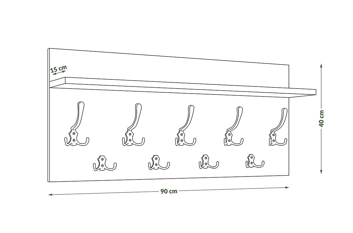FINLO anthracite/glossy chrome handles - MODERN WALL HANGING WITH SHELF FOR CORDIUM 90 and 70 cm - Image 3