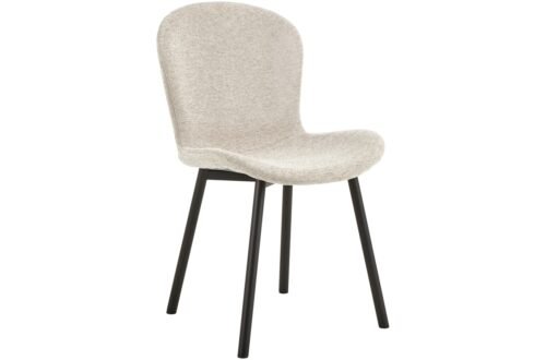 FIORA beige (Apia 453 fabric) / black frame – MODERN CHENILLE UPHOLSTERED LIVING ROOM CHAIR