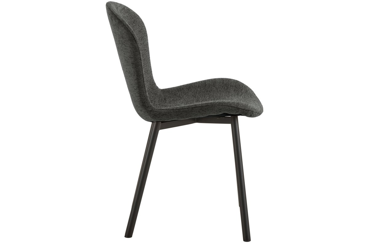 FIORA dark grey (Apia 458 fabric) / black frame - MODERN CHENILLE UPHOLSTERED LIVING ROOM CHAIR - Image 4