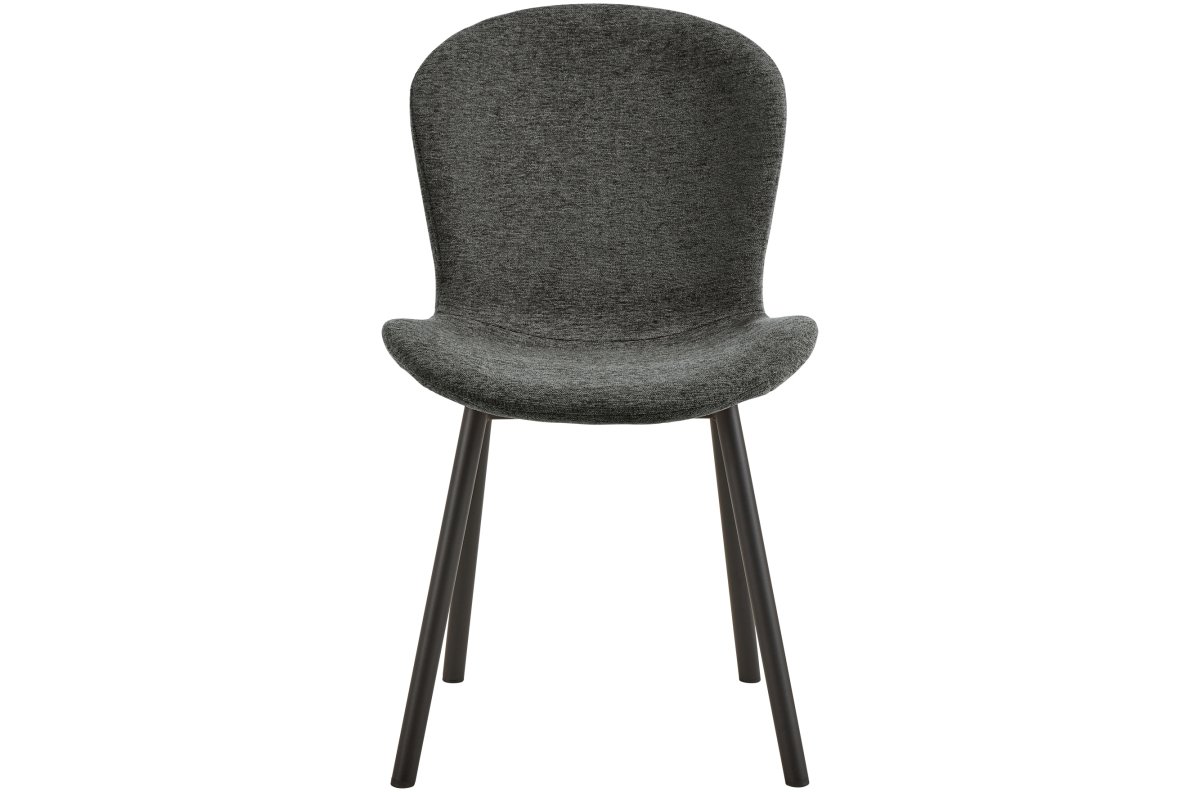 FIORA dark grey (Apia 458 fabric) / black frame - MODERN CHENILLE UPHOLSTERED LIVING ROOM CHAIR - Image 5