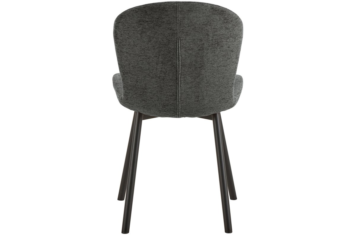 FIORA dark grey (Apia 458 fabric) / black frame - MODERN CHENILLE UPHOLSTERED LIVING ROOM CHAIR - Image 6