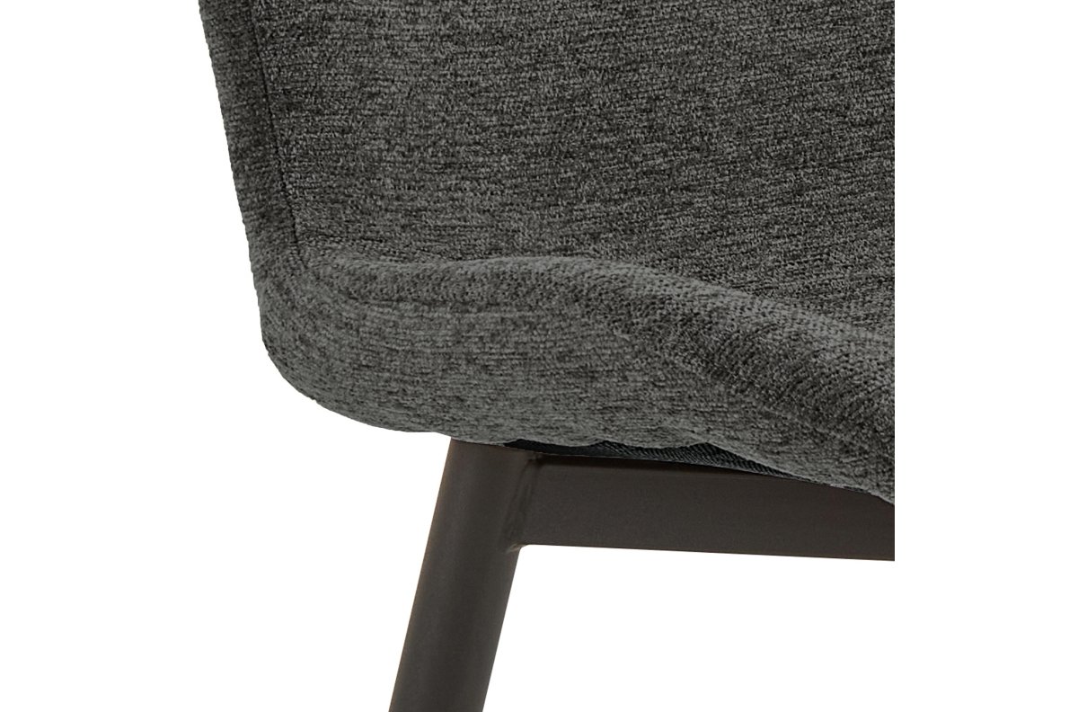 FIORA dark grey (Apia 458 fabric) / black frame - MODERN CHENILLE UPHOLSTERED LIVING ROOM CHAIR - Image 7