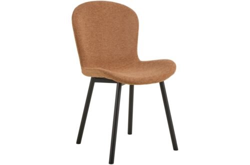 FIORA terracotta (Apia 272 fabric) / black frame – MODERN CHENILLE UPHOLSTERED LIVING ROOM CHAIR