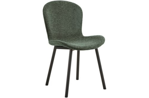FIORA green (Apia 352 fabric) / black frame – MODERN CHENILLE UPHOLSTERED LIVING ROOM CHAIR