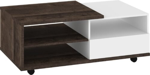 HYBRID 12-drawer coffee table, Grange oak, white glossHYBRID