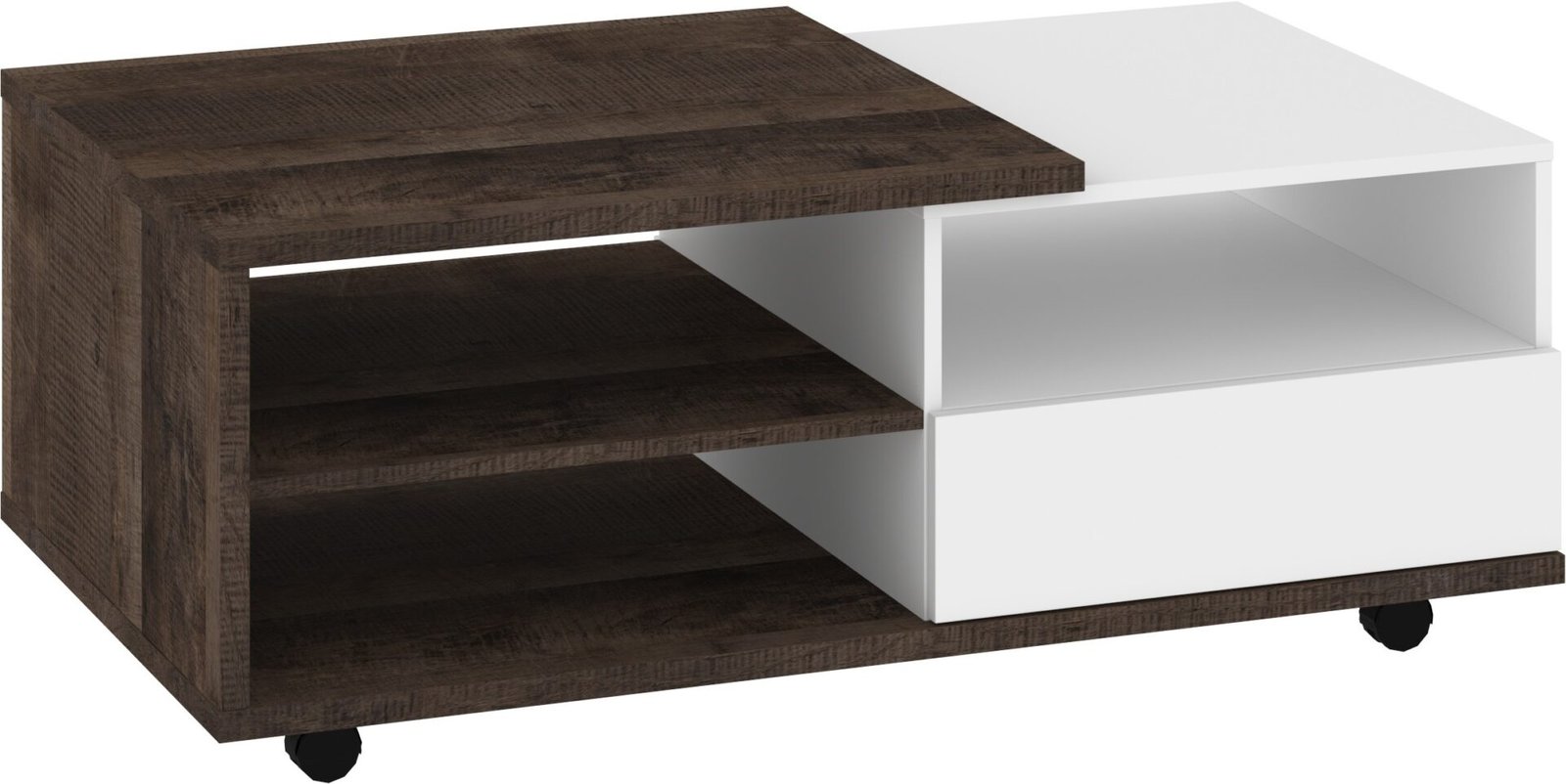 HYBRID 12-drawer coffee table, Grange oak, white glossHYBRID