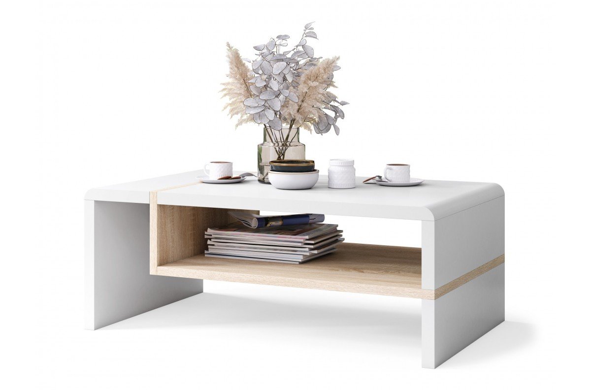 FOLK white/Sonoma oak - MODERN BENCH-TABLE HIT