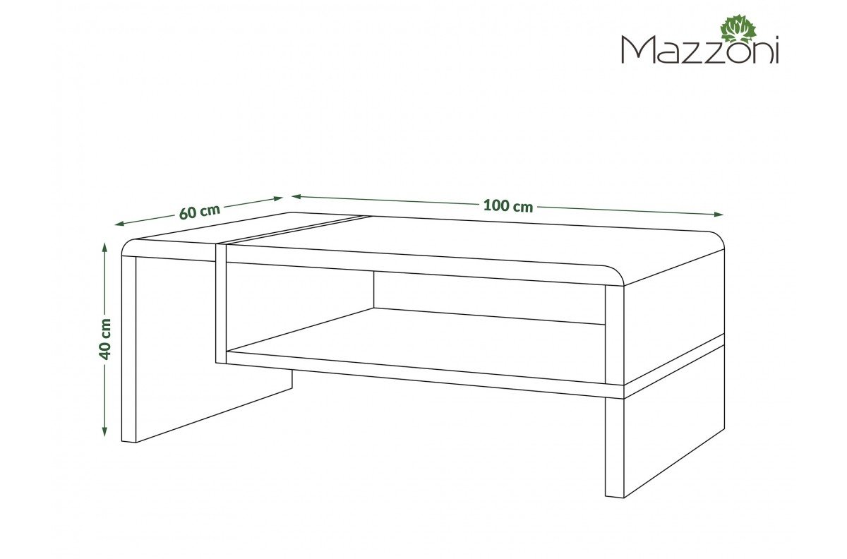 FOLK Artisan Oak/Black - MODERN COFFEE TABLE WITH SHELF - Image 3