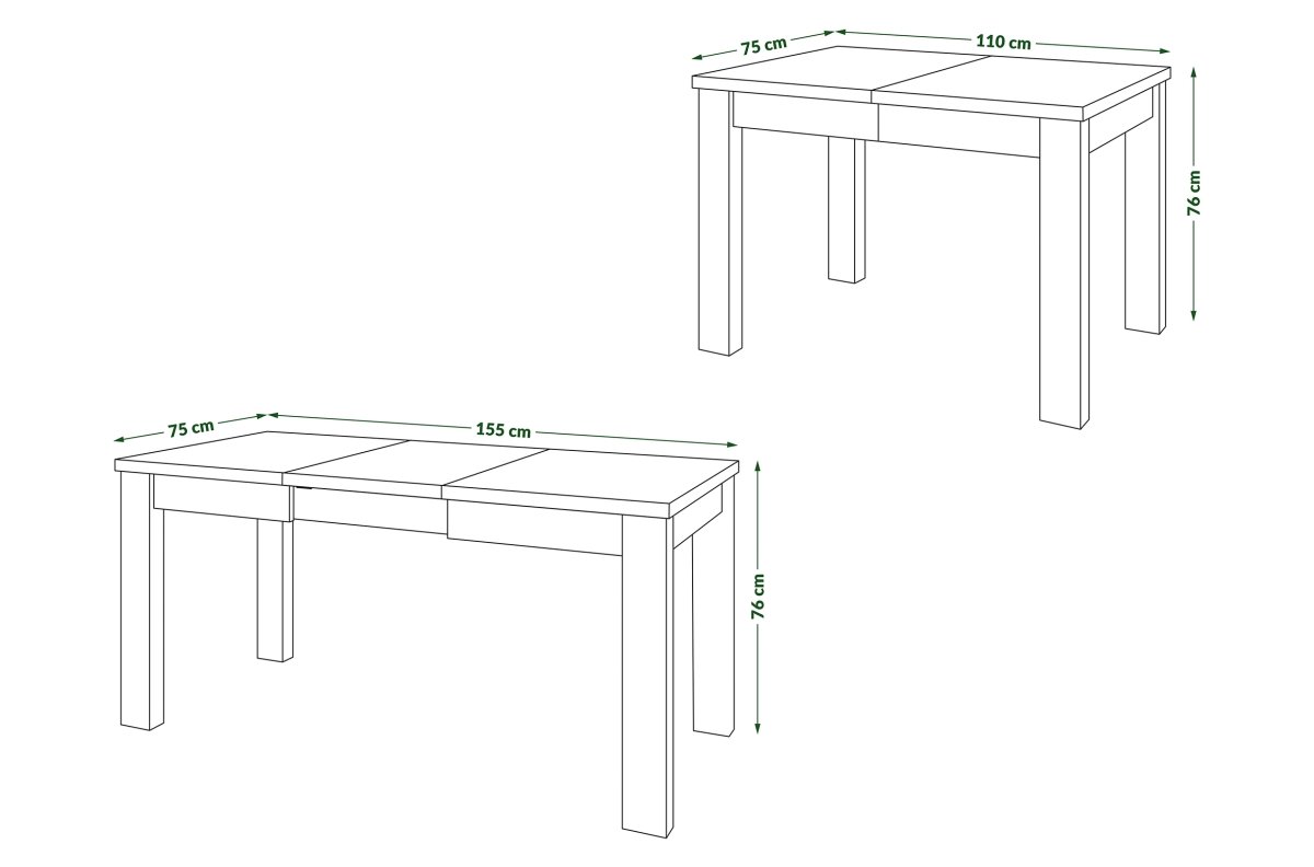 FONTE Light Concrete Atelier / Matte white - CLASSIC KITCHEN/LIVING ROOM TABLE, EXTENDABLE TO 130 OR 155 CM! - Image 5