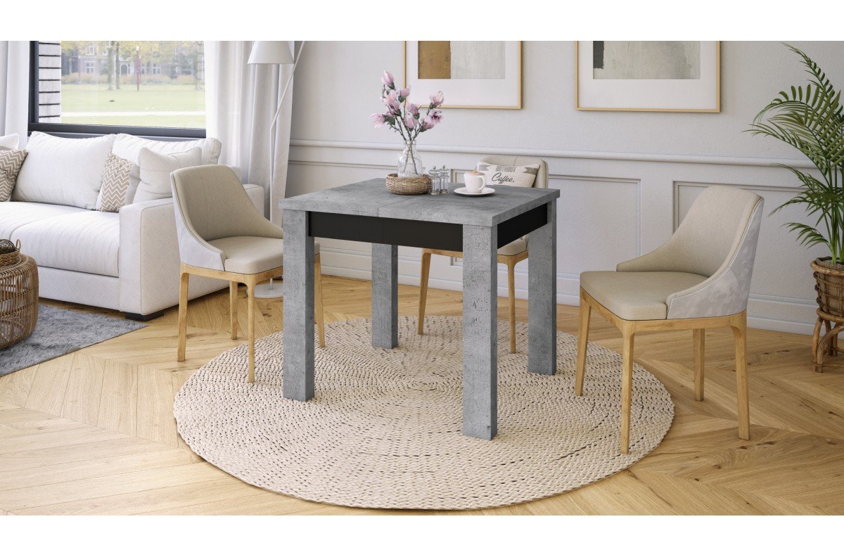 FONTE Millenium Concrete / Matte black - CLASSIC KITCHEN / LIVING ROOM TABLE, EXTENDABLE TO 130 OR 155 CM! - Image 4