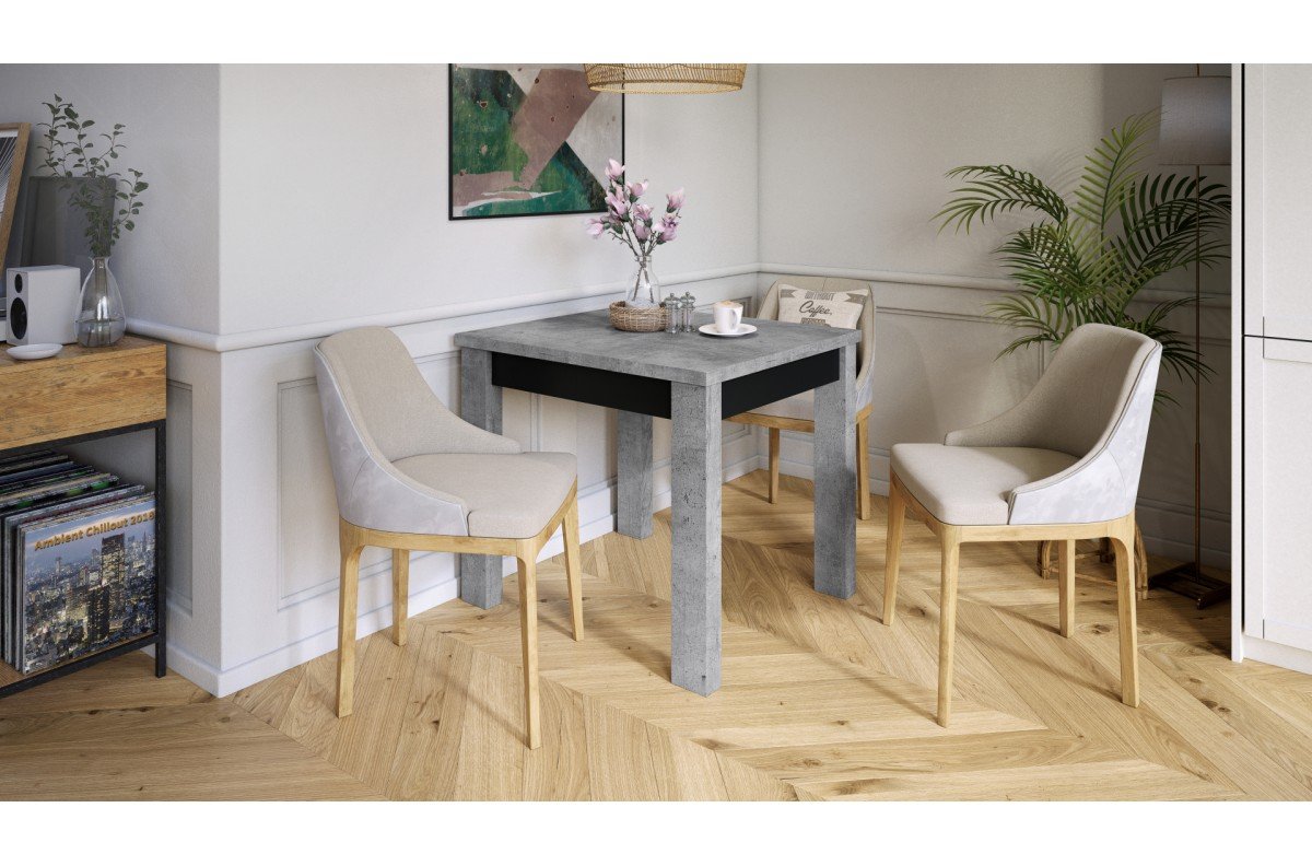 FONTE Millenium Concrete / Matte black - CLASSIC KITCHEN / LIVING ROOM TABLE, EXTENDABLE TO 130 OR 155 CM! - Image 6