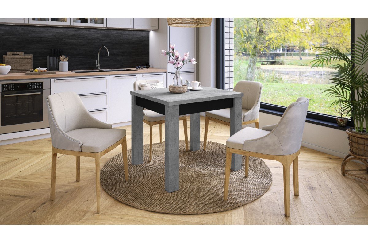 FONTE Millenium Concrete / Matte black - CLASSIC KITCHEN / LIVING ROOM TABLE, EXTENDABLE TO 130 OR 155 CM! - Image 7
