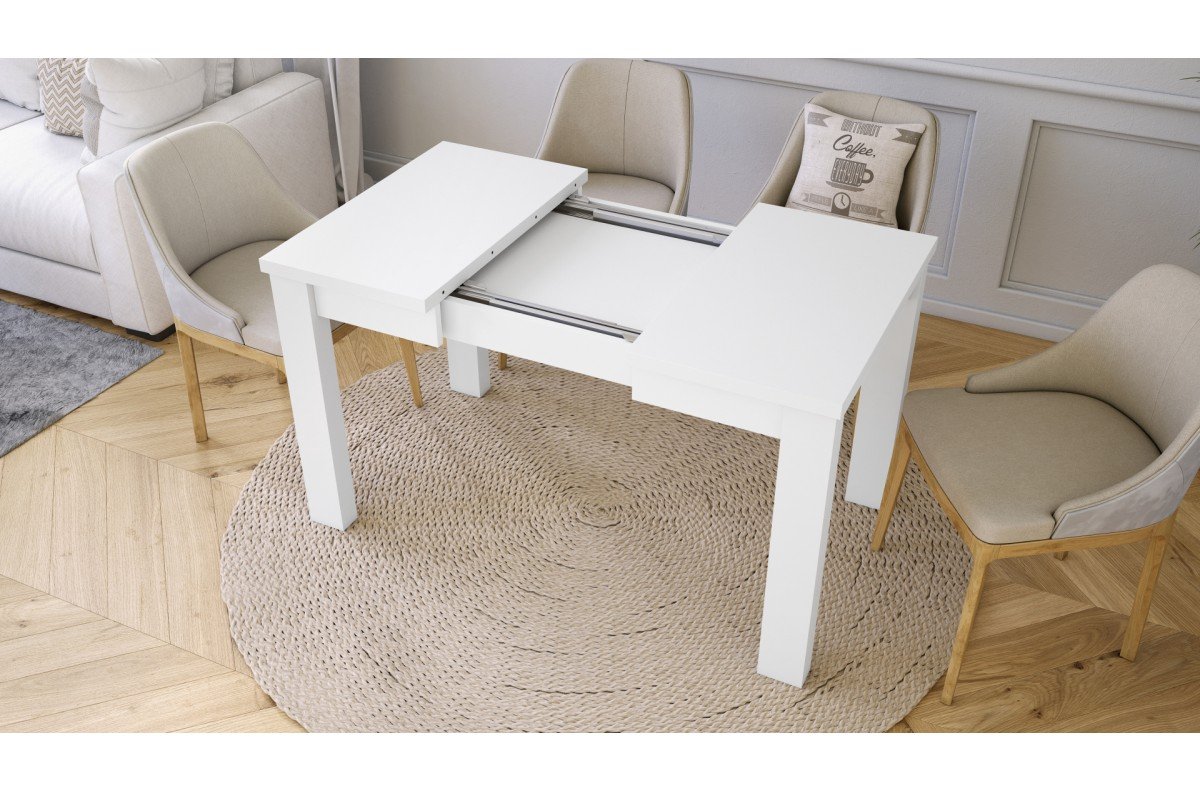 FONTE matte white - CLASSIC KITCHEN/LIVING ROOM TABLE, EXTENDABLE TO 130 or 155 cm! - Image 3