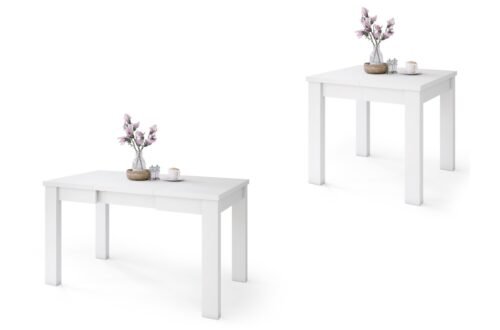 FONTE matte white – CLASSIC KITCHEN/LIVING ROOM TABLE, EXTENDABLE TO 130 or 155 cm!