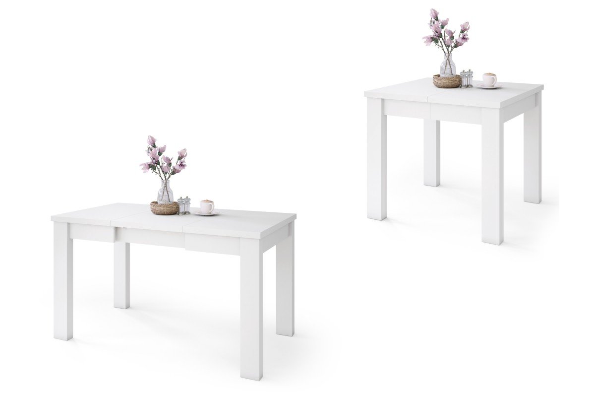 FONTE matte white - CLASSIC KITCHEN/LIVING ROOM TABLE, EXTENDABLE TO 130 or 155 cm!