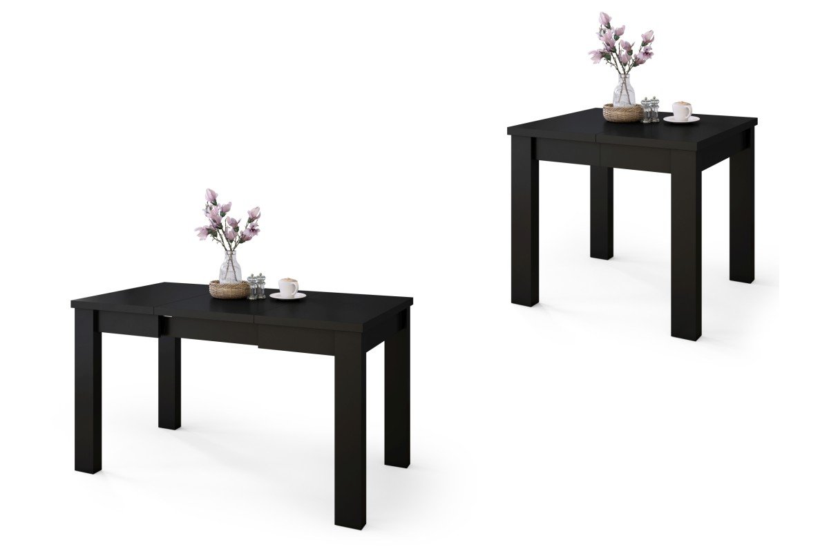 FONTE matte black - CLASSIC KITCHEN/LIVING ROOM TABLE, EXTENDABLE TO 130 or 155 cm!
