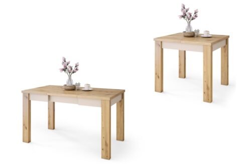 FONTE Artisan Oak / Beige (Champagne) – CLASSIC KITCHEN/LIVING ROOM TABLE, EXTENDABLE UP TO 130 CM!
