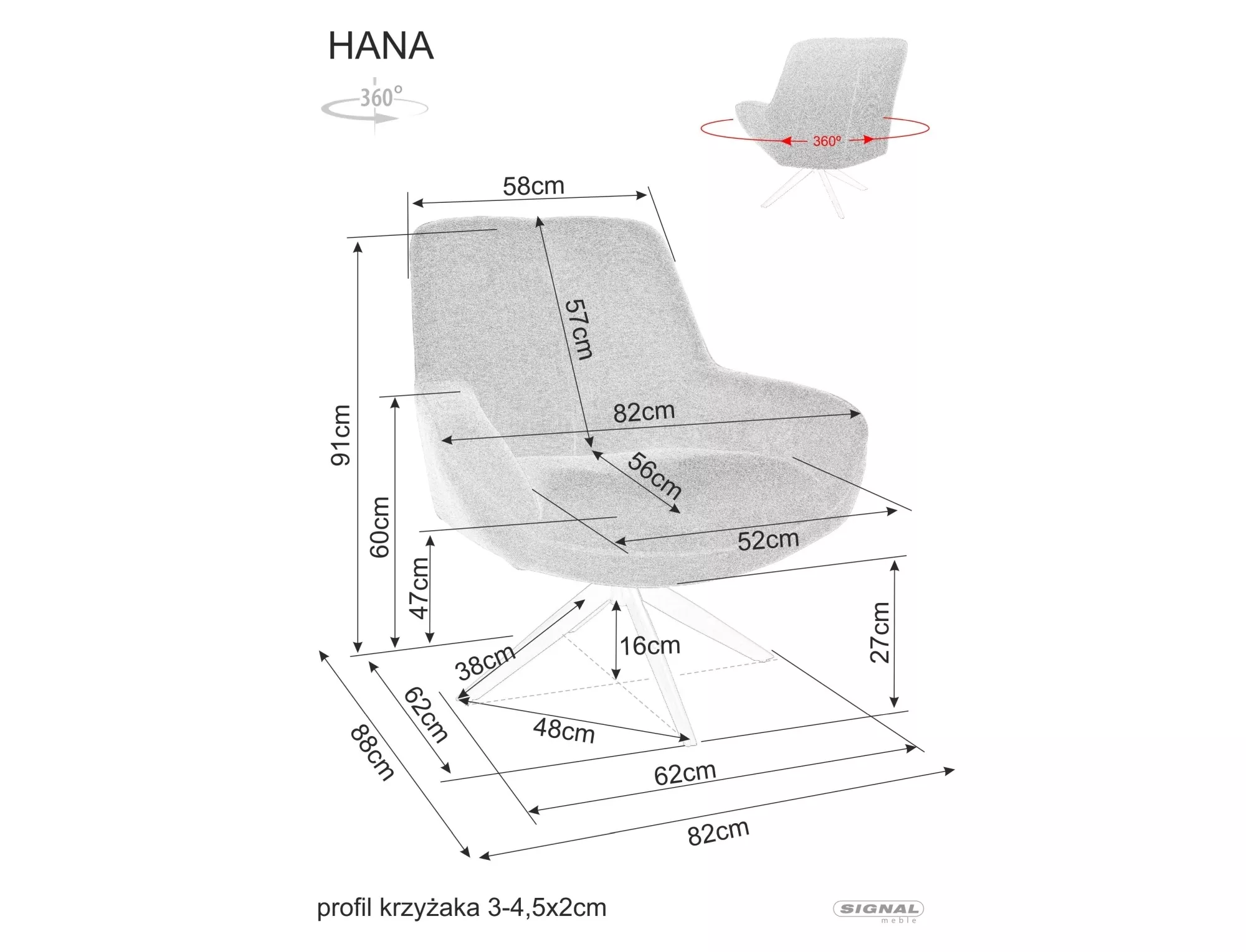 Hana Brego armchair HANABRBE34 - Image 4