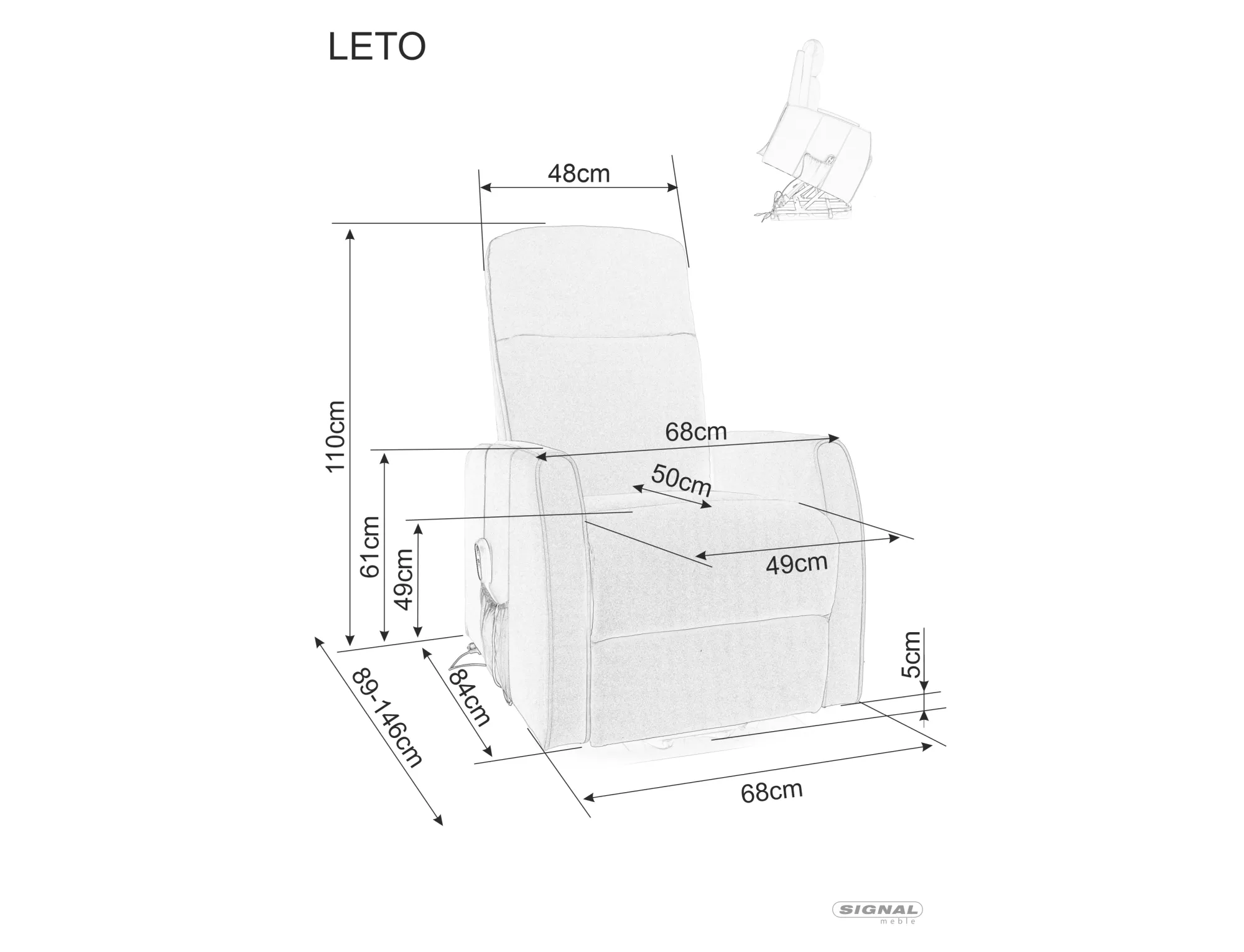 Leto Brego LETOBRBE reclining armchair - Image 9