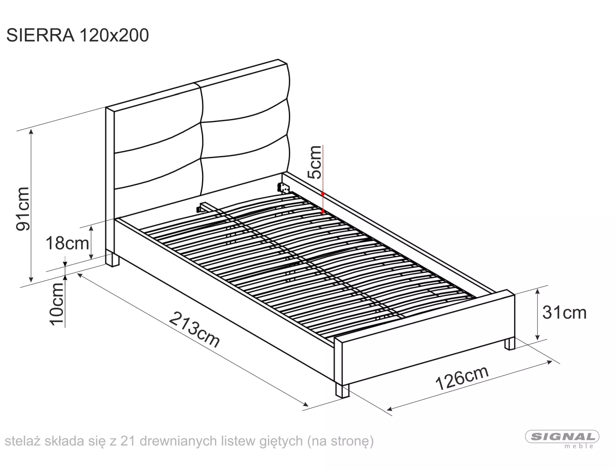 Sierra velvet bed SIERRAV120BED - Image 2