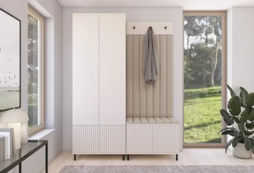Romeo upholstered wardrobe without mirror and handles, version 1