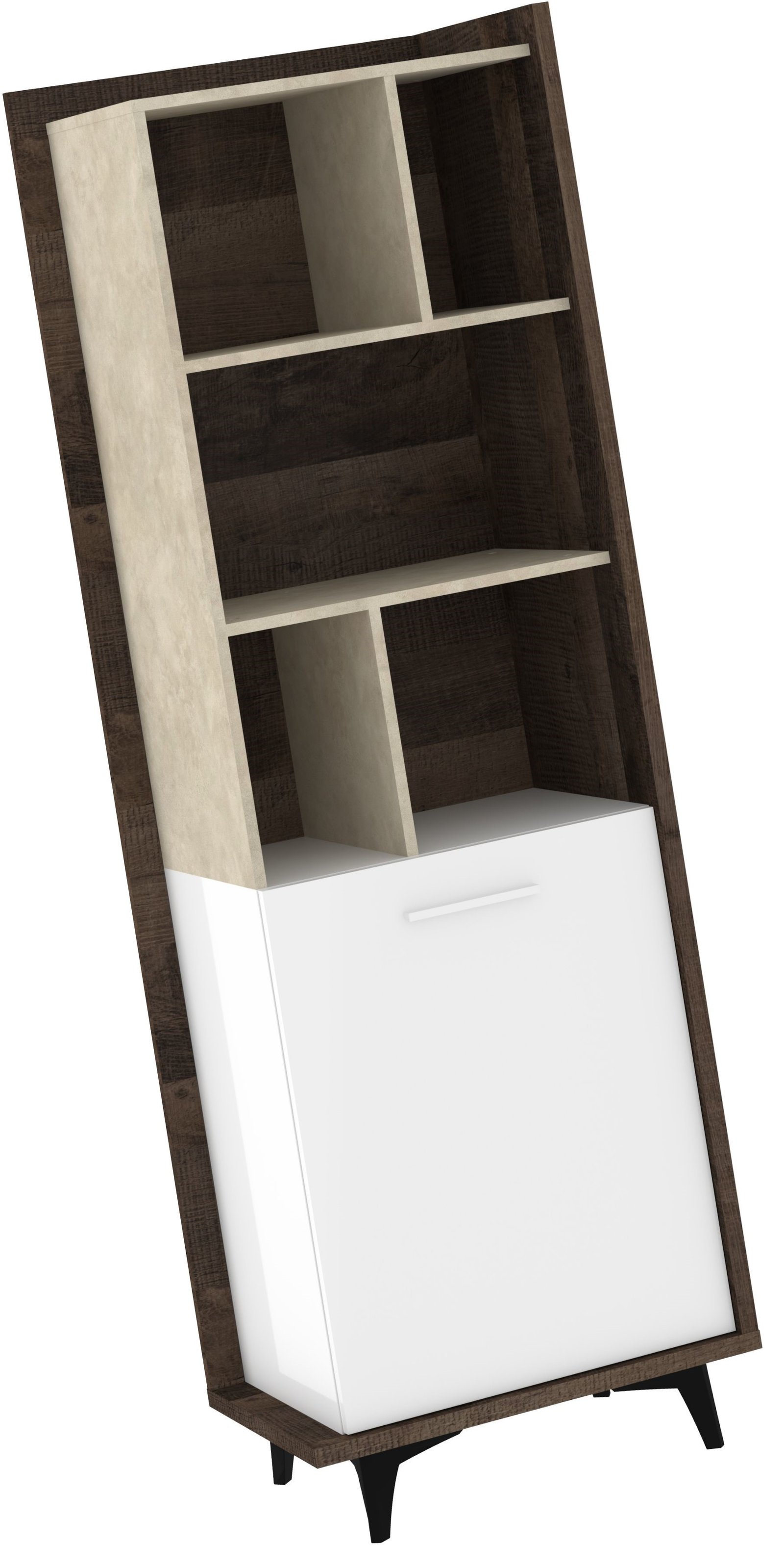 BOX 06 furniture bookcase with shelves and doors, Grange oak, white Granada - Image 3